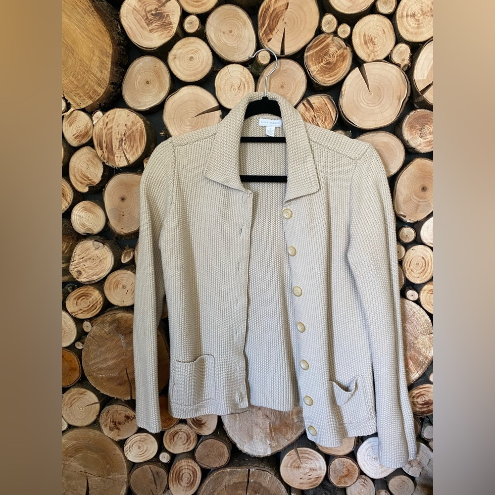 Charter club cream knit jacket